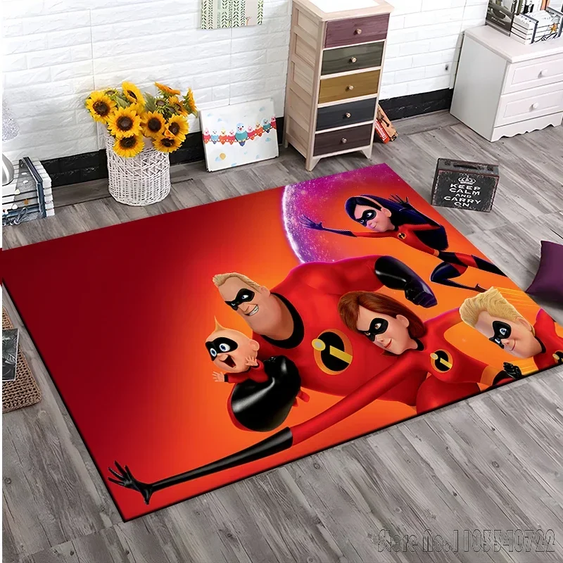 Disney The Incredibles Cartoon Rug Carpets 80x120cm Decor for Bathroom Kids Floor Mat Living Room Children's Bedroom Sofa