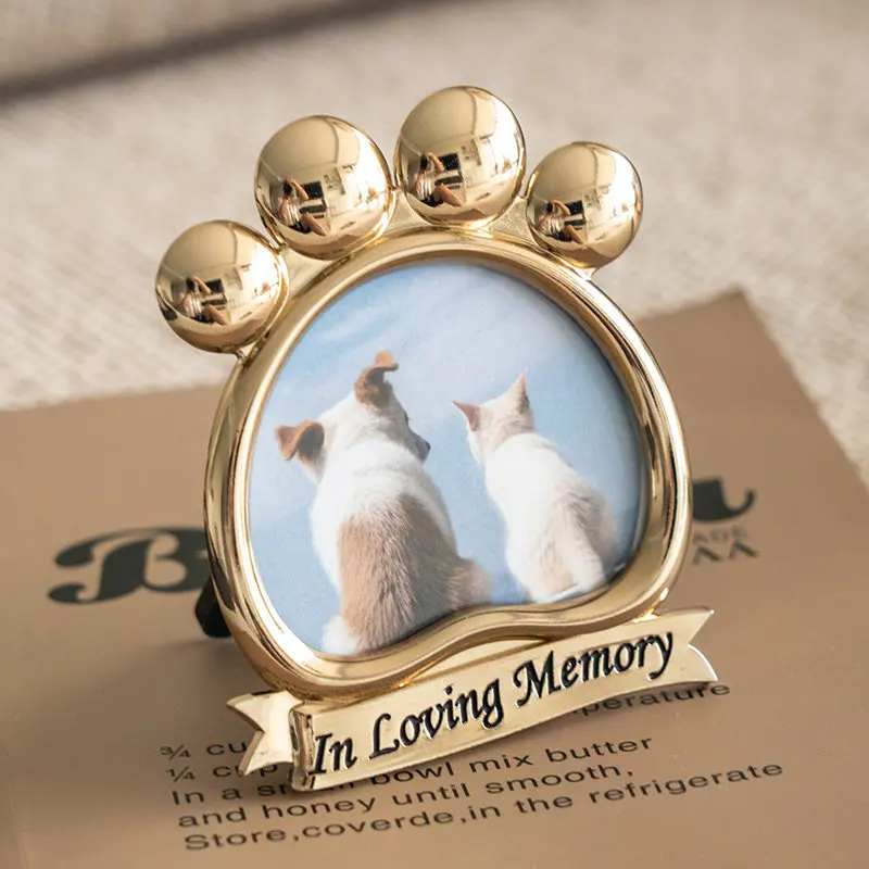 

Simple Metal Photo Frame,Glass Front Tabletop Stand,Cute Animal Picture Frames for Home Decor,Family Anniversary Memorial Gift