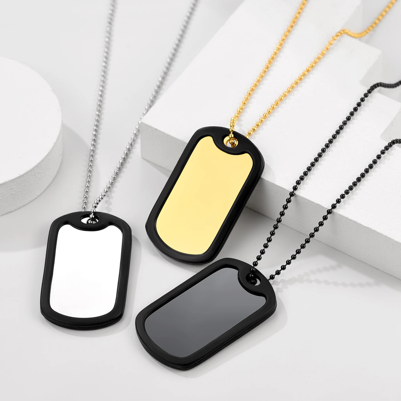 U7 مخصص سانت مايكل علامة القلائد الفولاذ المقاوم للصدأ سانت رئيس الملائكة قلادة الشجاعة حماية النص نقش مجوهرات للجنسين هدية