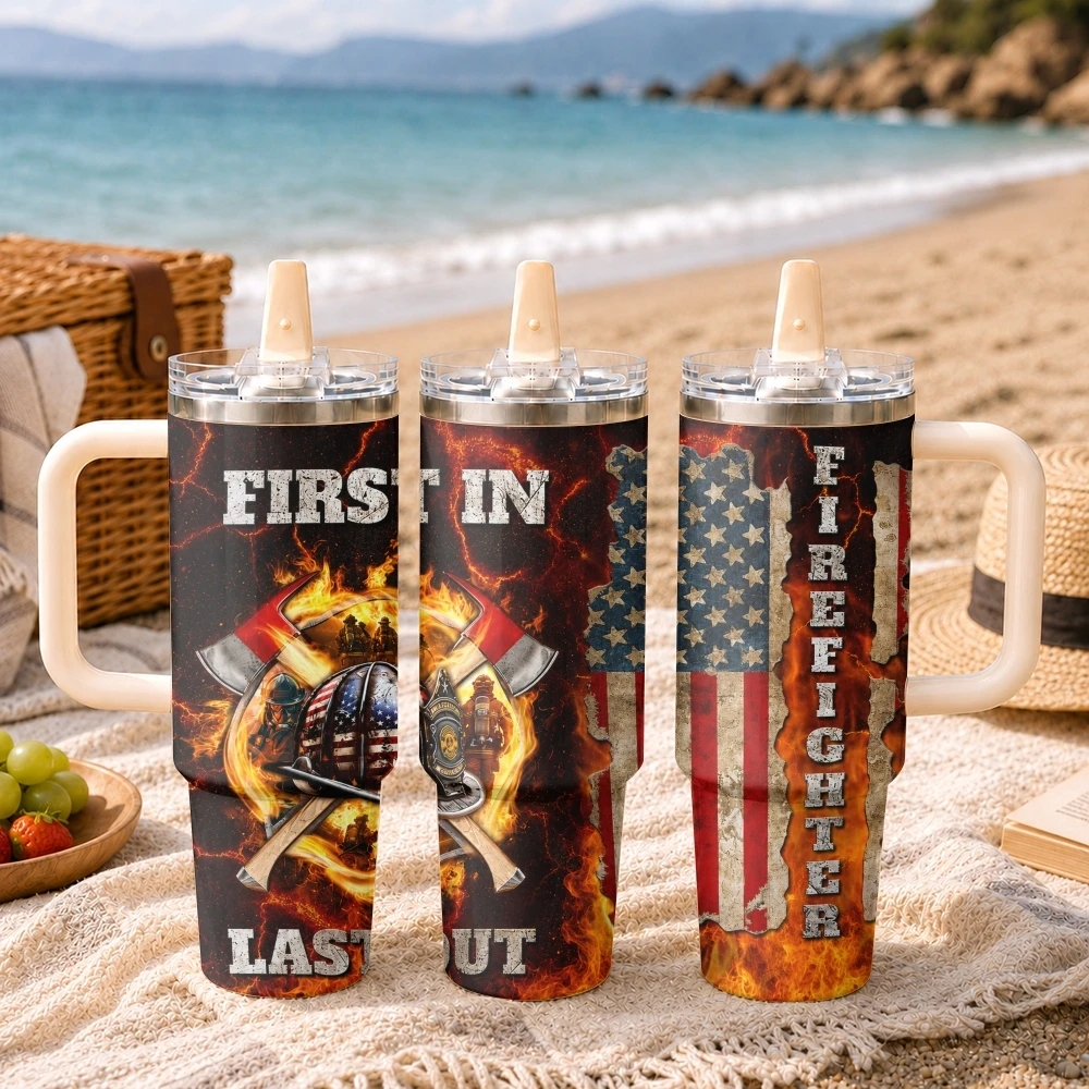 First In Last Out Vacuum Flasks 40oz 3rd Gen Vacuum Insulated Stainless Steel Tumbler Cup With Handle Straw Lid For Gifts