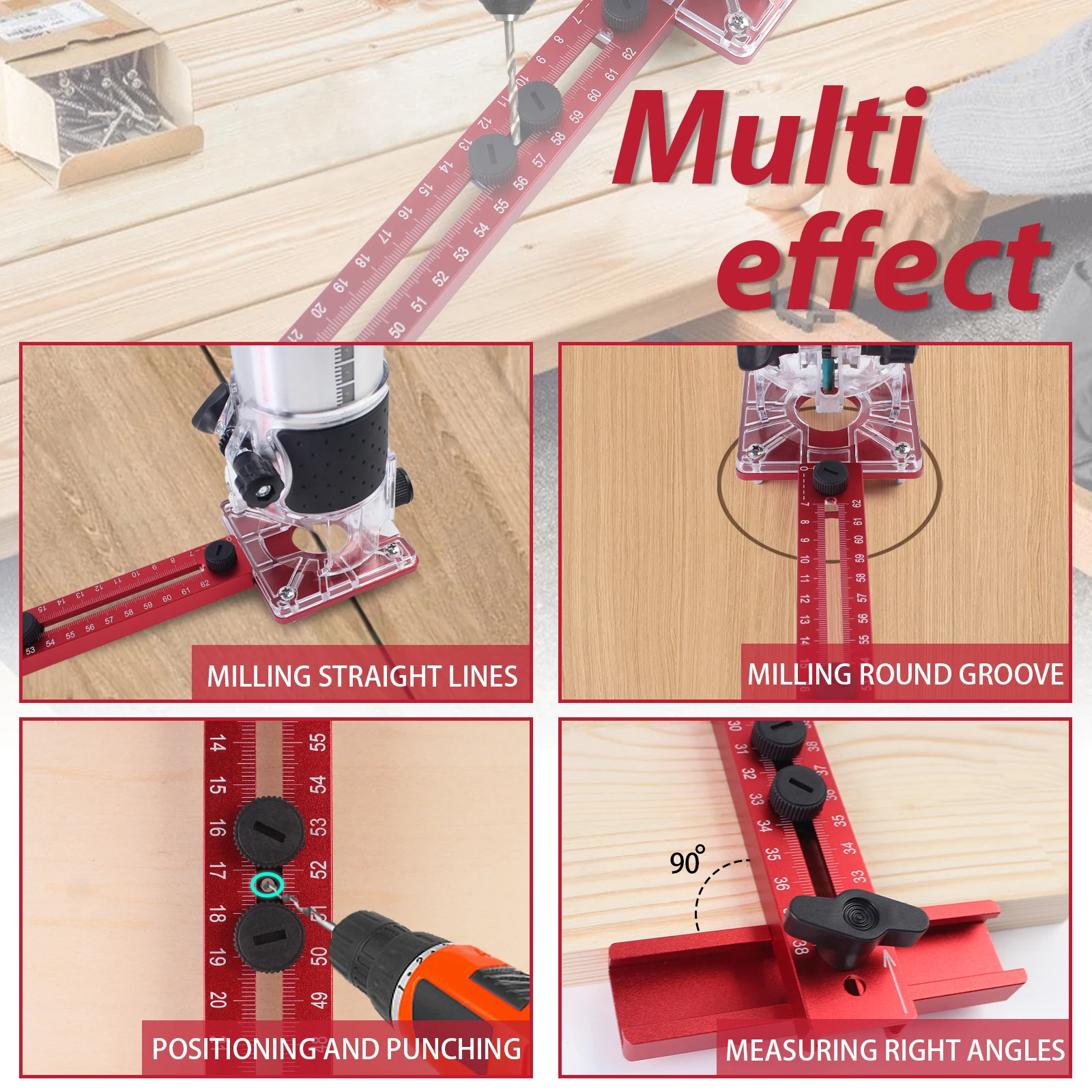 Imagem -03 - Woodworking Router Milling Groove Bracket Ferramenta Circular de Corte e Fresagem Ferramentas Auxiliares de Perfuração 1574cm em 1