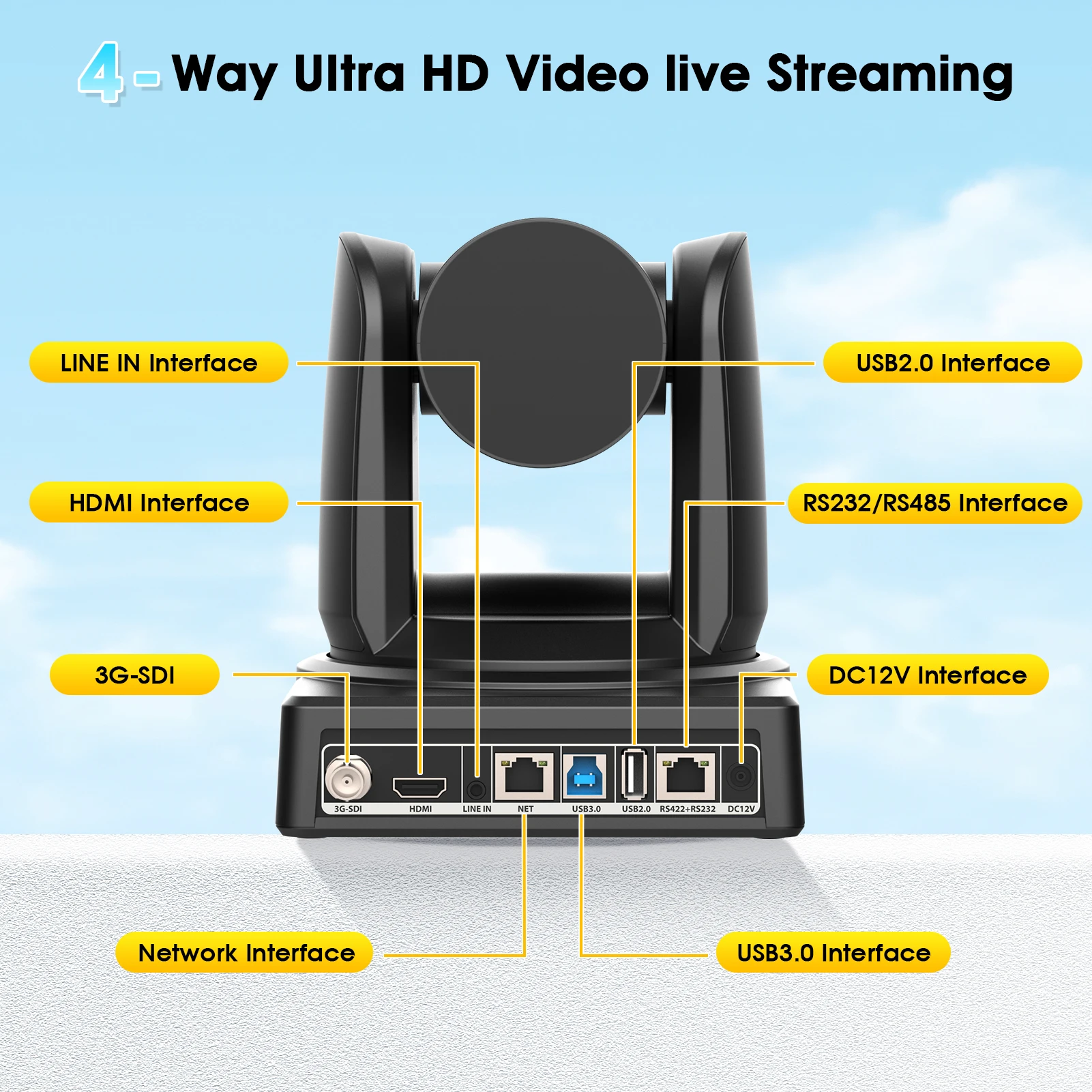 Combination Sales SMTAV 3PCS AI Tracking 4K NDI 20X Camera SDI USB PTZ Camera HDMI IP Support POE Gift POE Switch