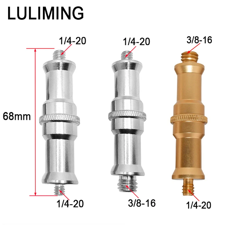 Tornillo de conversión de soporte de Flash de 1/4 a 3/8, 1/4 pulgadas, adaptador de montaje de trípode de aleación de aluminio para cámara, equipo