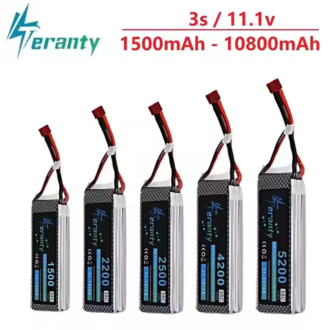 3S Lipo 11.1V 1500mAh 2200mAh 3300mAh 4200mAh 5200mAh 10800mAh Battery For RC Car Airplane Helicopter 11.1V Rechargeable Battery