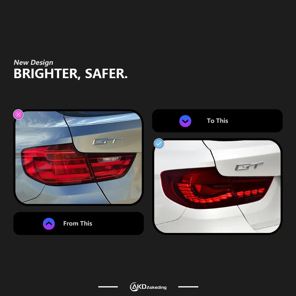 1 Unit Car Styling for 3 Series GT F34 GTS OLED Type Tail Light LED DRL Running Signal Brake Reversing Parking Lighthouse Faceli