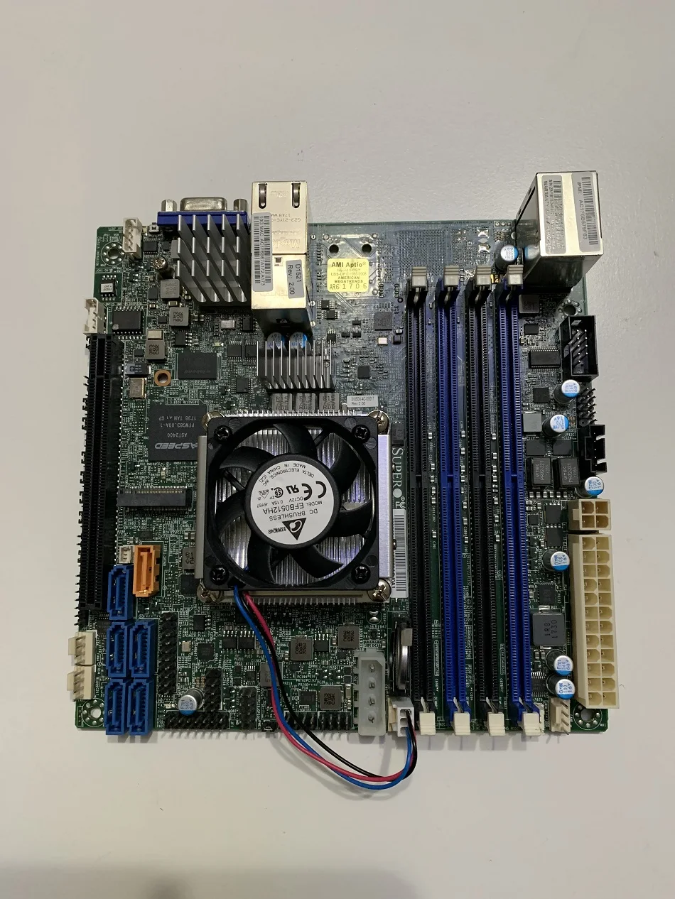 X10SDV-4C-TLN2F server ITX motherboard, XEON D1521 dual 10 Gigabit Ethernet port Qunhui NAS