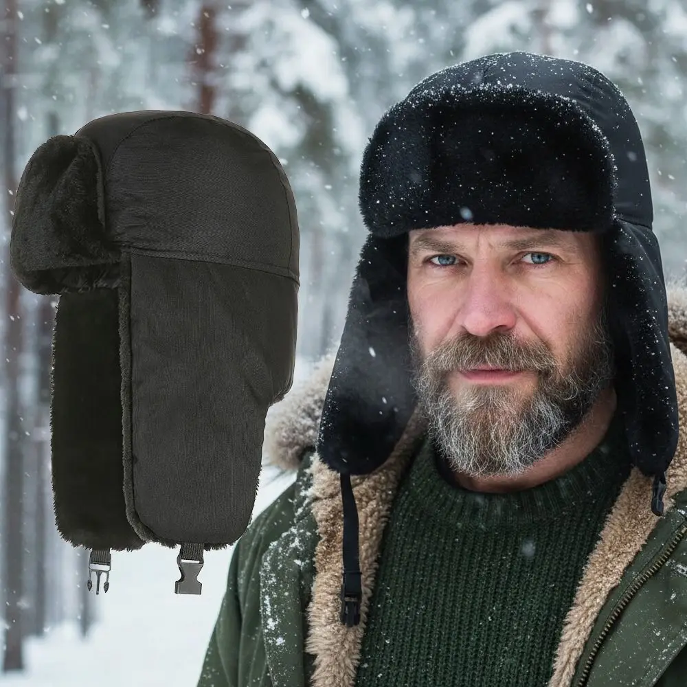 Fashion Warmth Ear Protection Hat Thickened Versatile Lei Feng Hat Hood Cap For Men Outdoor