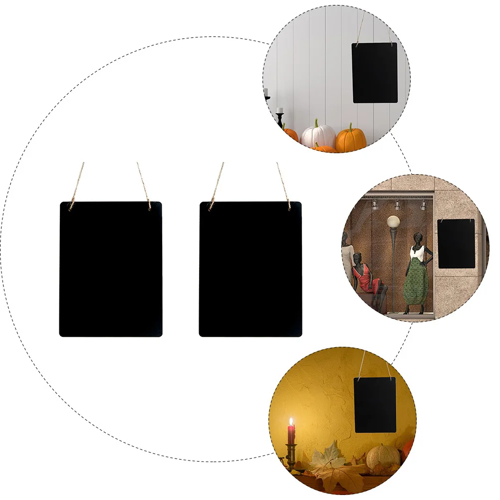 

2pcs Wood Mini Chalkboard Sign Double Sided Hanging Blackboard For Wall Door Window Diy Notice Graffiti Paint Small Wooden Board