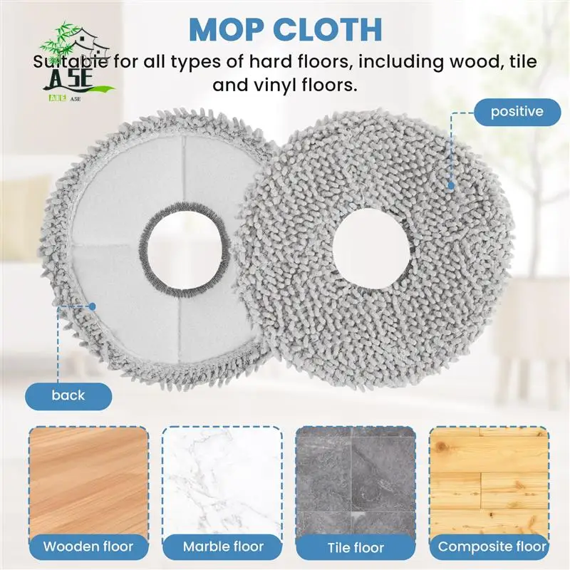 

A05E-Pack Of 12 Wipes Accessories For Xiaomi X10+&Dreame L10S Ultra/L10 Ultra Robot Vacuum Cleaner, Microfibre Wet Mop Pads