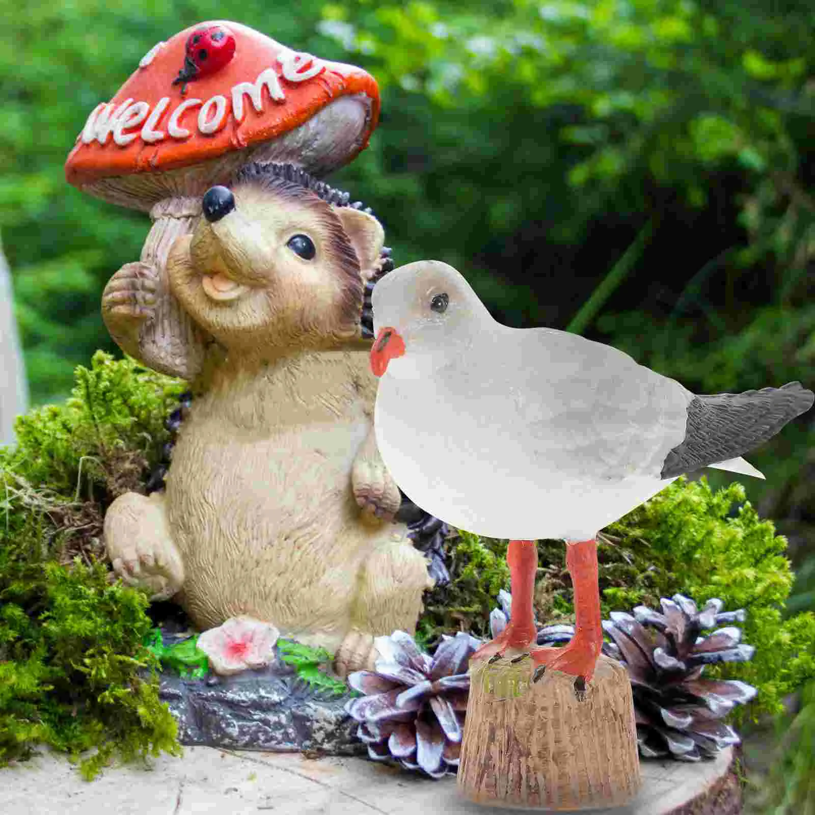 Red-billed Model Seagull Bird Sculpture Nautical Figure Baby Toy House Plastic Statue Seaside Toys