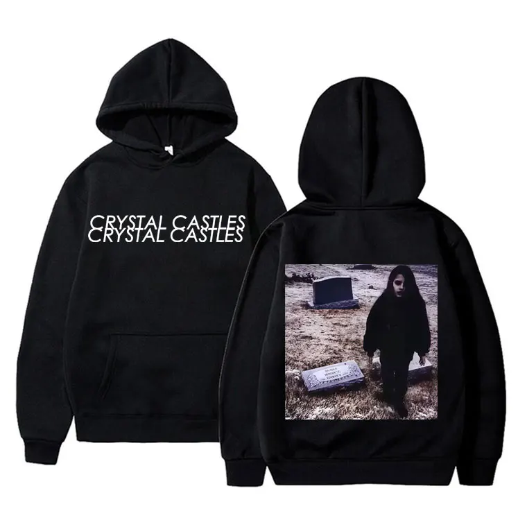 Canada Band Crystal Castles Album II Cover Graphic Hoodie Men Women Gothic Punk Sweatshirt Men's Rock Oversized Pullover Hoodies