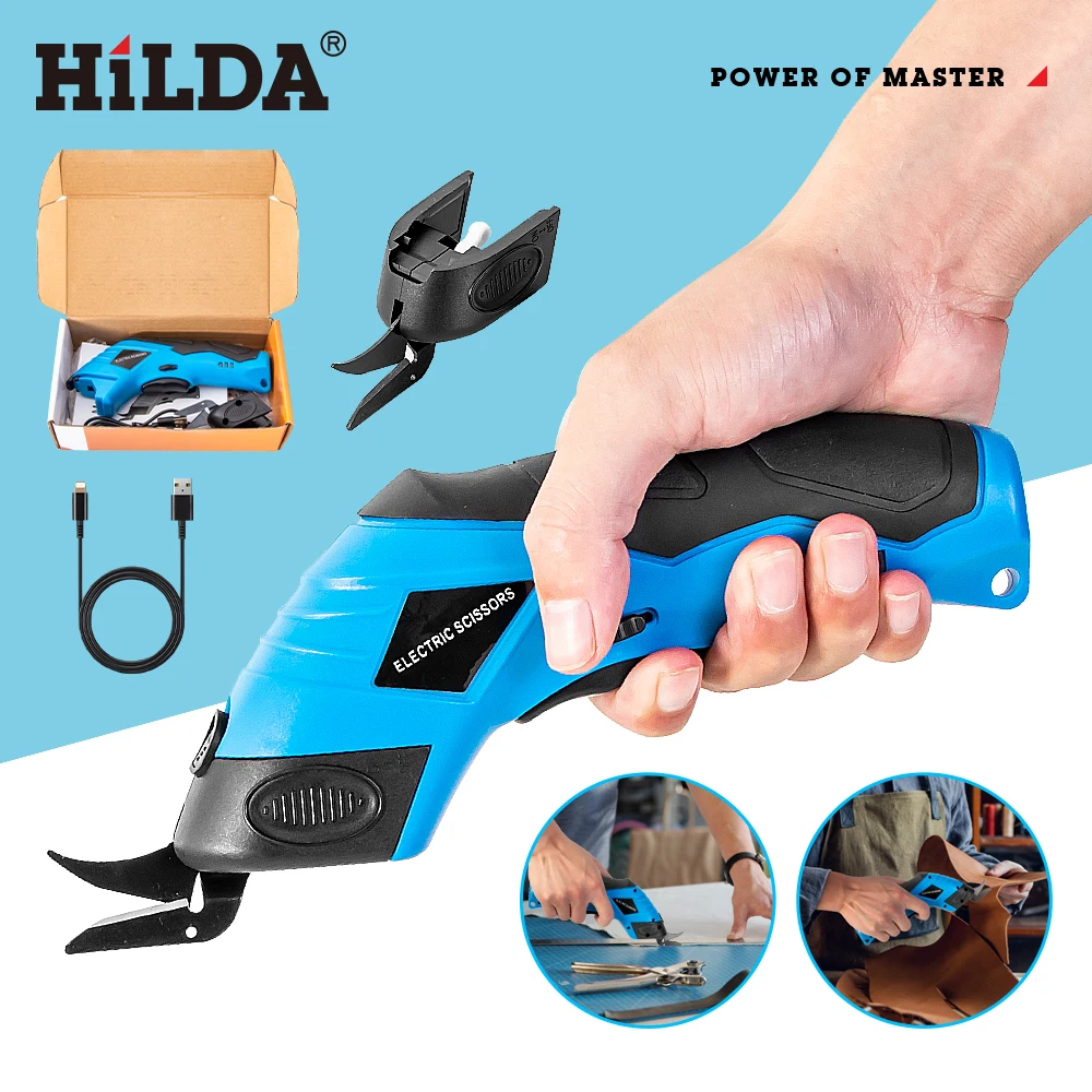 

HILDA Electric Scissors Cloth Cutterm Cloth Cutting Machine Leather Tailor Cloth Cutting Portable Hand Tools Carbide Blades ﻿