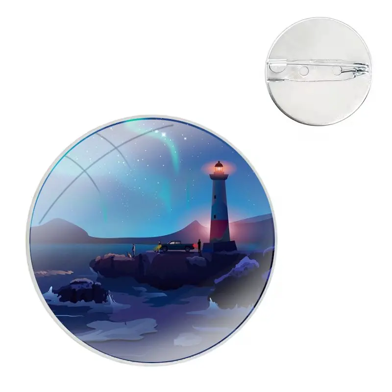 Badge Brooch Pin Accessories For Clothes Backpack Decoration gift lighthouse beautiful