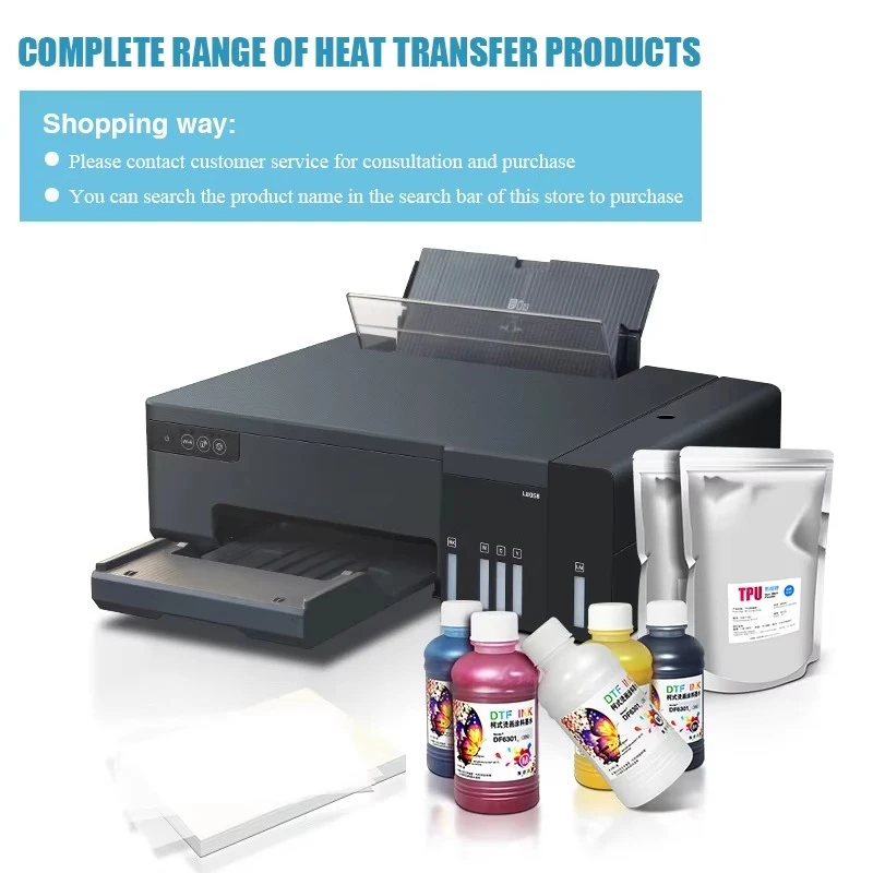 New Factory Direct Selling A4 L8058 DTF Transfer Printing Machine EcoTank  Inkjet Printer for DIY Print on T-shirts Textile