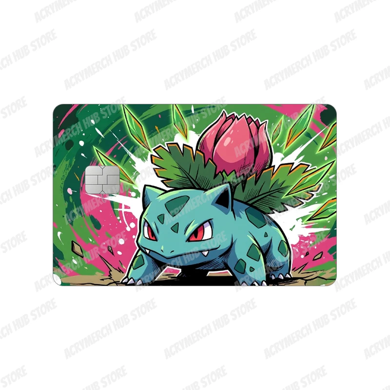 Squirtle Bulbasaur Charizard Pocket Monsters Anime Cartoon Matte Bank Debit Card Sticker Decoration Accessories Birthday Gift - view 2