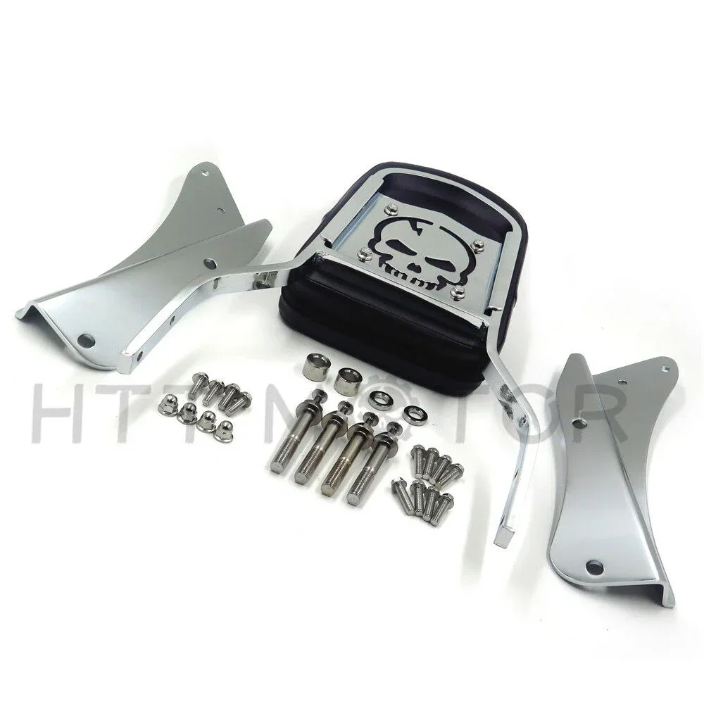 Chrome Skull Backrest Sissy Bar For 2001-2008 Honda Shadow Spirit 750/VT750 2002 2003 2004 2005 Aftermarket motorcycle parts