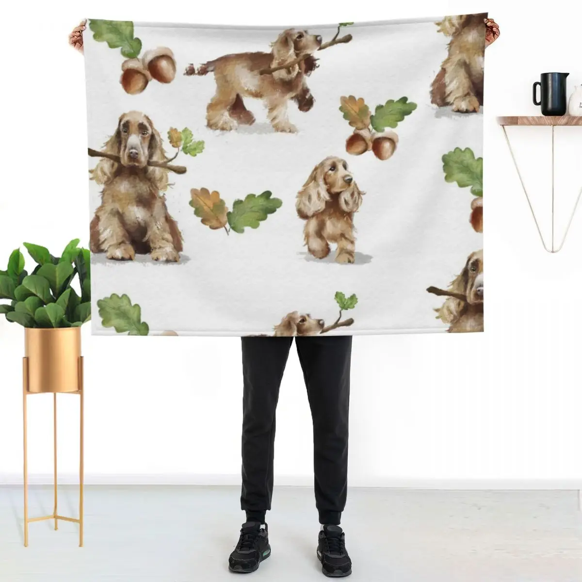 Cocker Spaniel Throw Blanket Designers Cute Plush Personalized Gift Decorative Beds Decoratives Blankets