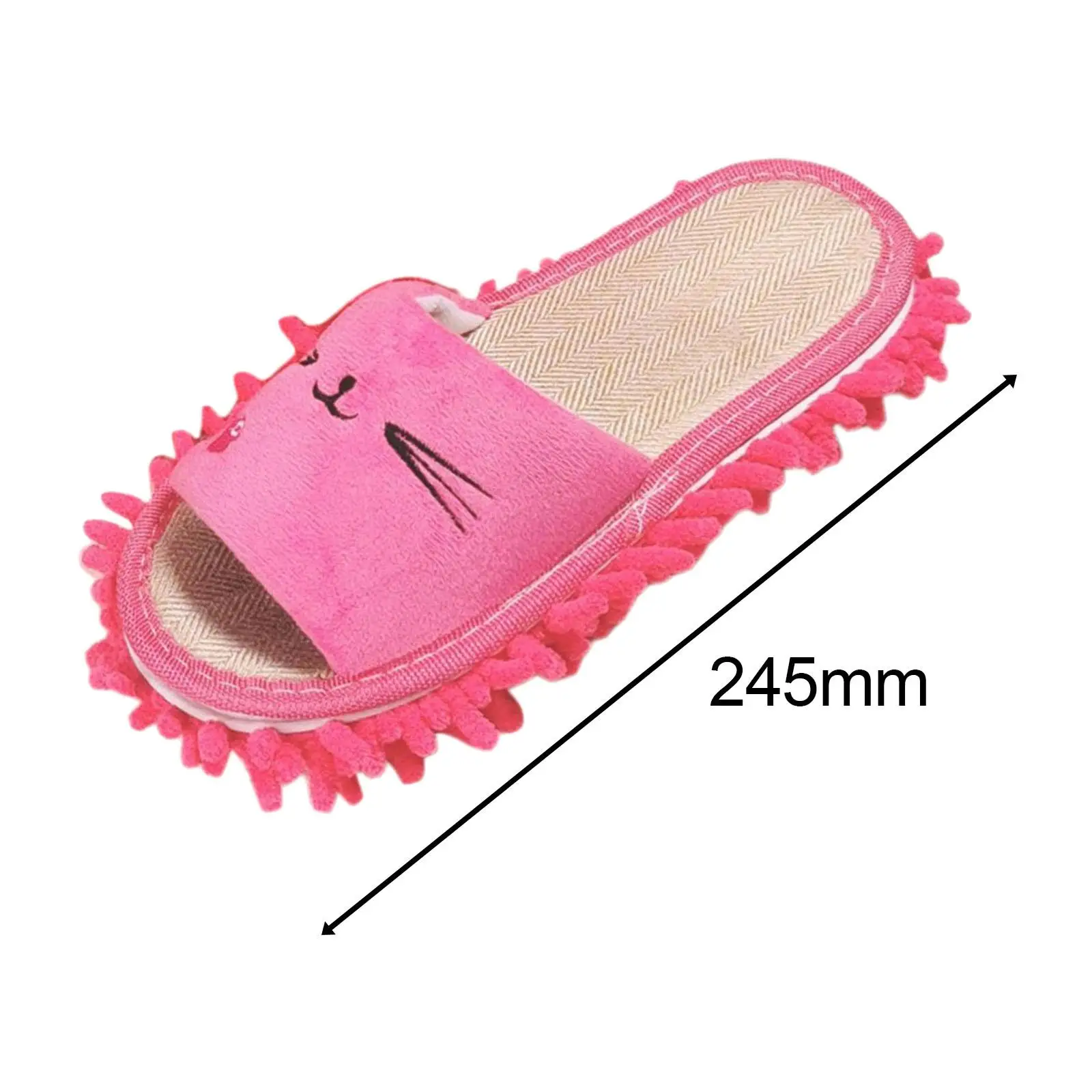 Dust Mop Slippers Washable Cartoon Design Comfy Footwear House Slippers for Women Men Kitchen Bathroom