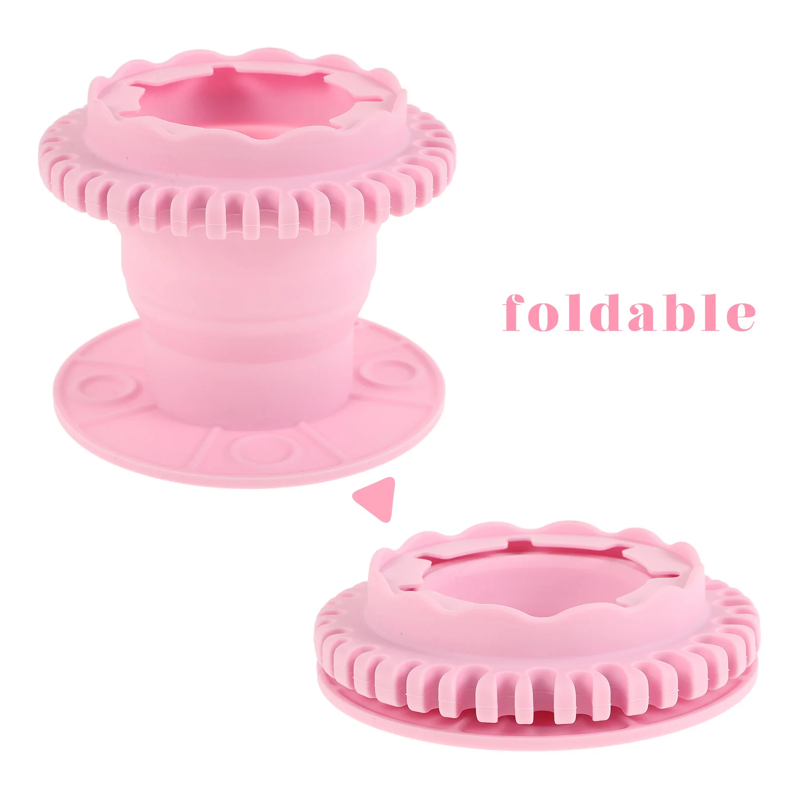 صندوق تنظيف فرشاة المكياج من السيليكون، إسفنجة قابلة للطي، تصميم معلق، حقيبة تنظيف أدوات السفر، ملحقات المكياج #5