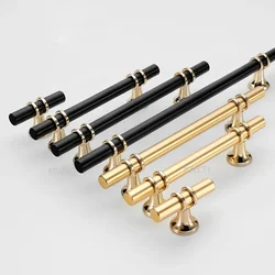 Drawer Cupboard Knob Furniture Wardrobe Handle Solid T Bar Kitchen Cabinet Hardware Black Gold Zinc Alloy Furniture Drawer Knobs