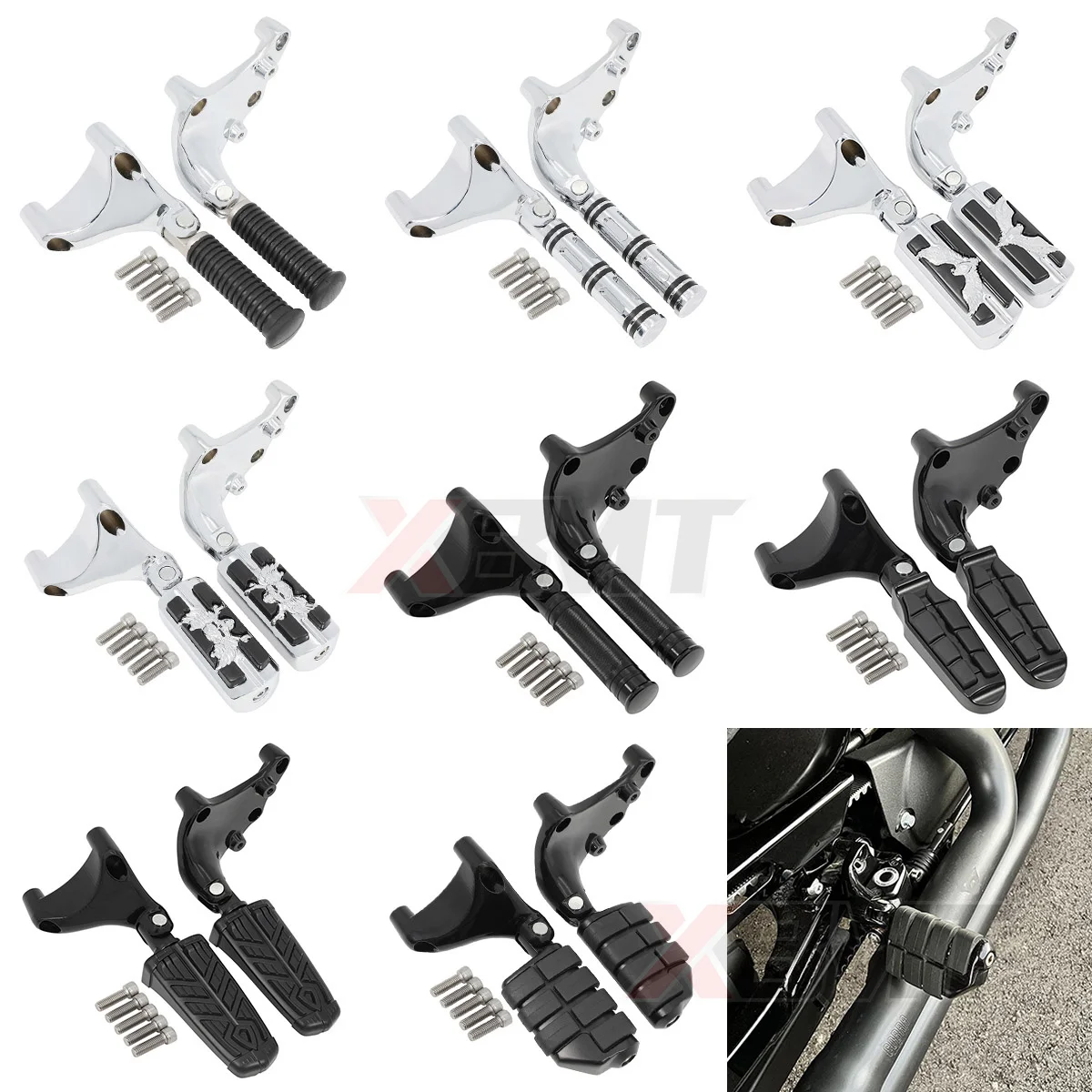 

Motorcycle Rear Foot Pegs Pedal Footrest Bracket For Harley Sportster Iron 883 1200 XL 48 72 SuperLow 2014-2021