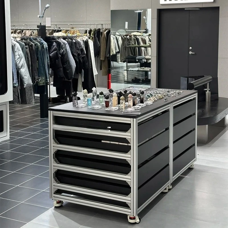 

Clothing store aluminum profile mobile Nakajima display stand rack