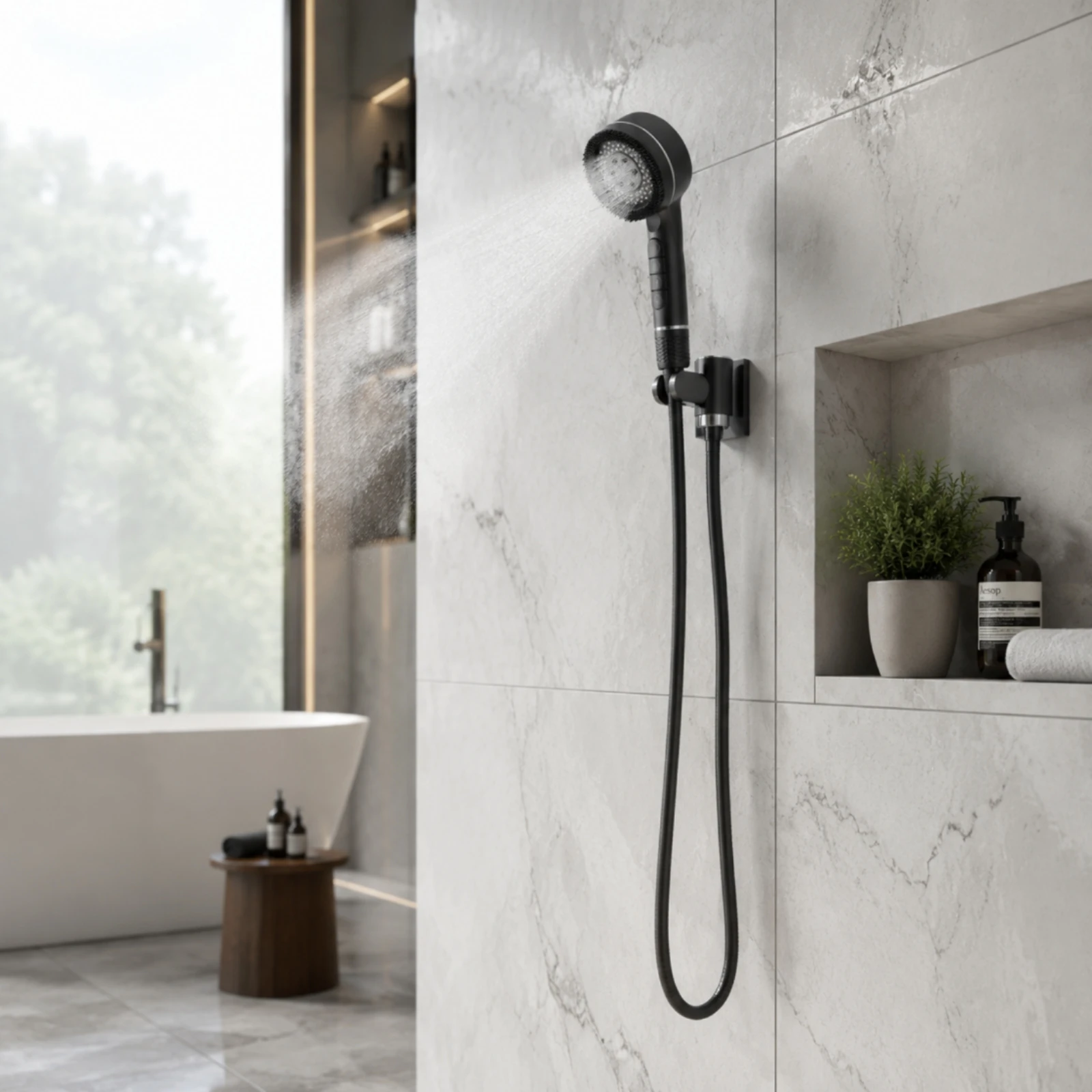 Handheld Shower Head with Hose High Pressure Shower Head with Pause Button Universal Easy to Install for Renters, Bathroom