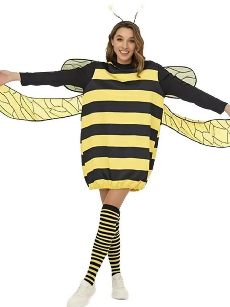 ชุดคอสเพลย์ผึ้งสำหรับผู้ใหญ่ ชุดแฟนซีงานเทศกาล ชุดแสดง วัสดุโพลีเอสเตอร์ สไตล์จีนดั้งเดิม