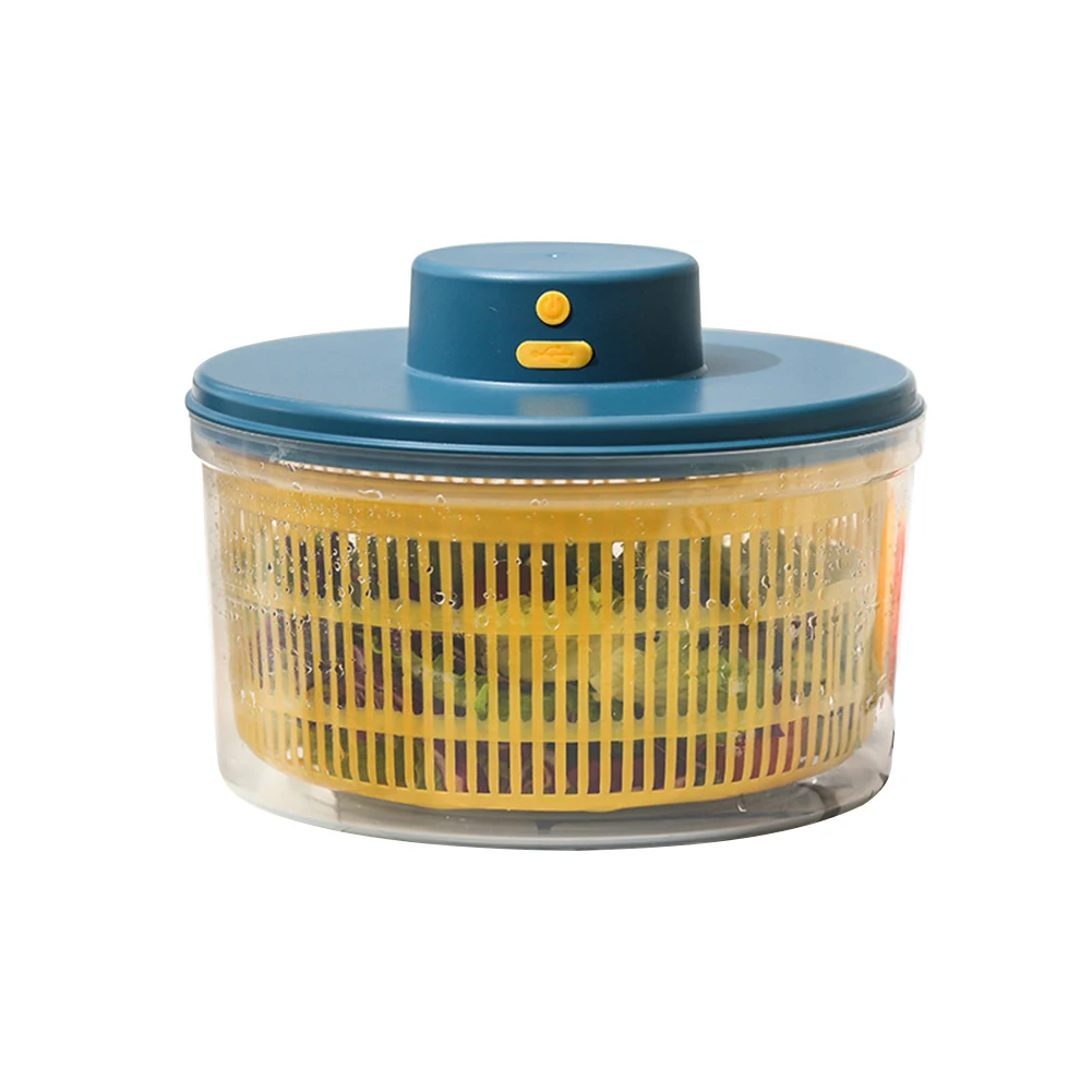 Fruit Vegetable Household Salad Dehydrator Multifunctional Salad Spinner Rechargeable Lettuce Dryer Easy To Use for Fresh Crisp