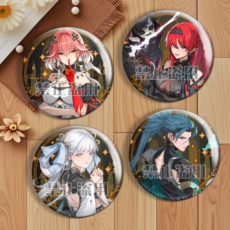 Wuthering Waves Game Character Brooch Pins Changli Yinlin Jinhsi Jiyan Badges Anime Cosplay Backpack Pin Accessories Fans Gift