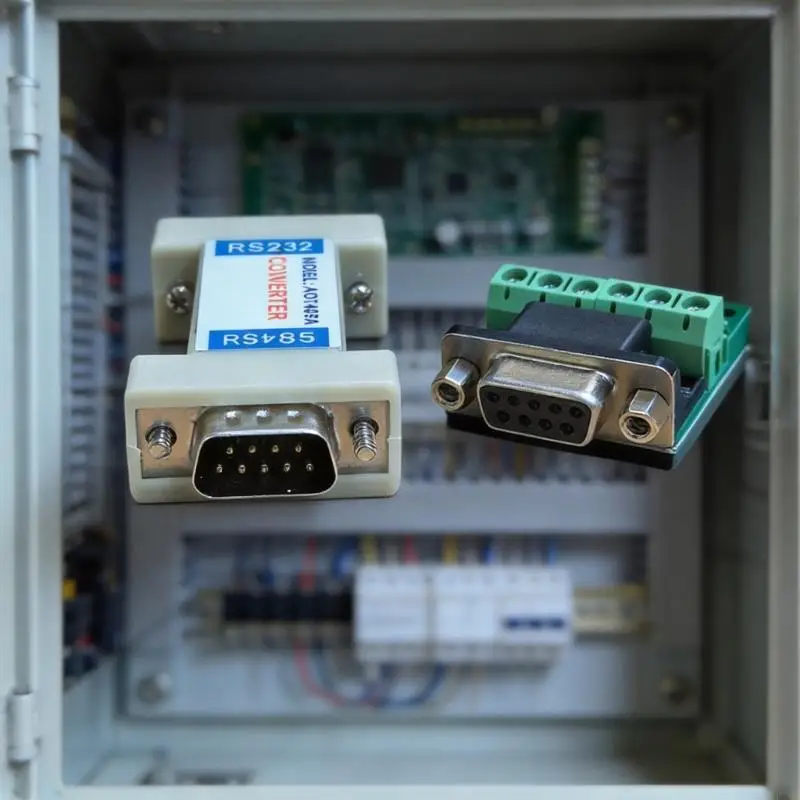 RS232 to RS485 RS422 Serials Converter with DB9S Connectors and Terminals Block, No External Power Adapter for Industrial F19E