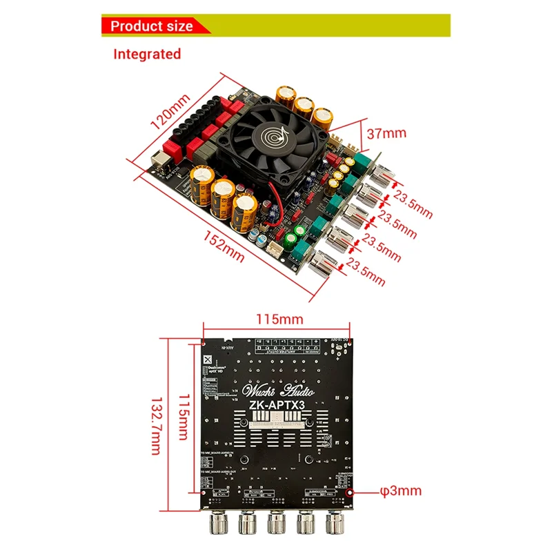 ABMF-New ZK-APTX3 Bluetooth アンプ 2.1 チャンネル 3D サラウンド サウンド サブウーファー 300Wx2+600W オーディオ パワー アンプ オーディオファイル