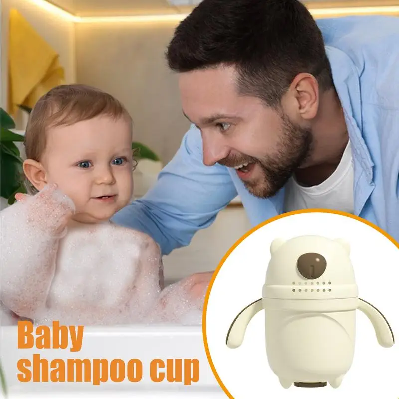 Baby Rinse Cup For Bath Baby Bath Rinser Cute Bear Bath Water Pourer With Ergonomic Handle Bath Water Pourer Wash Hair Cup