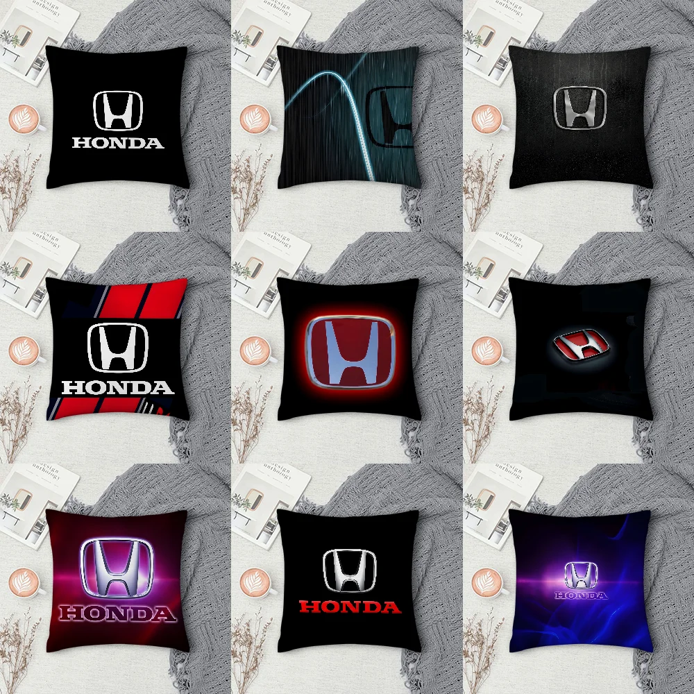 

H-HONDAs Car Logo Pillow Case Sofa Decorative Home Double-sided Printing Short Plush Cushion Cover Throw Pillow Cover Gifts