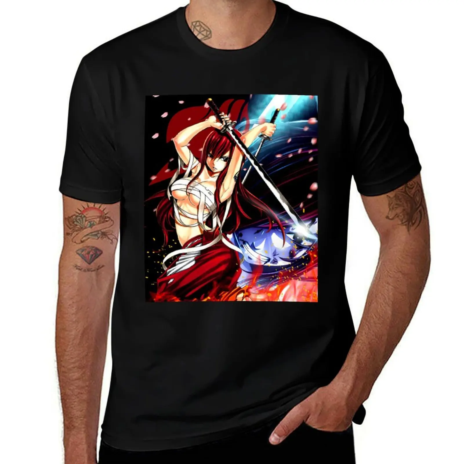 

humor Swordswomen funny man graphic shirt cotton t tees t dark shirts for Erza t T-Shirt man shirts