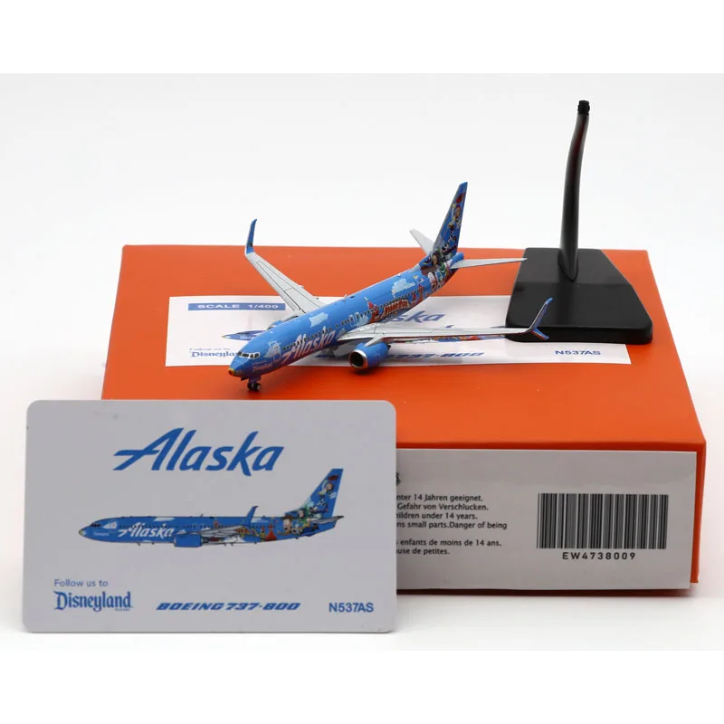 

EW4738009 Alloy Collectible Plane Gift JC Wings 1:400 Alaska Airlines Boeing B737-800 Diecast Aircraft Model N537AS With Stand