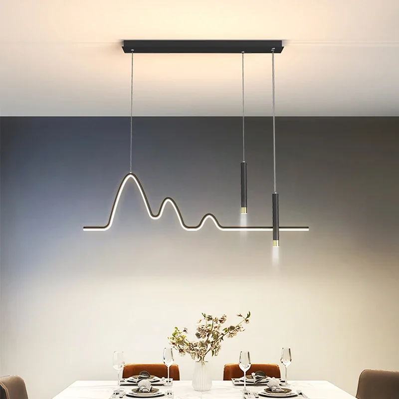 Lampade a sospensione moderne e minimaliste a Led dimmerabili nere per tavolo sala da pranzo cucina ufficio lampada a sospensione apparecchio Home Decor Design