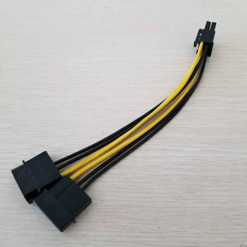 Cabo de alimentação pc, servidor interno dual 2 ide molex para cpu 8pin, cabo conversor 18awg, fio 15cm