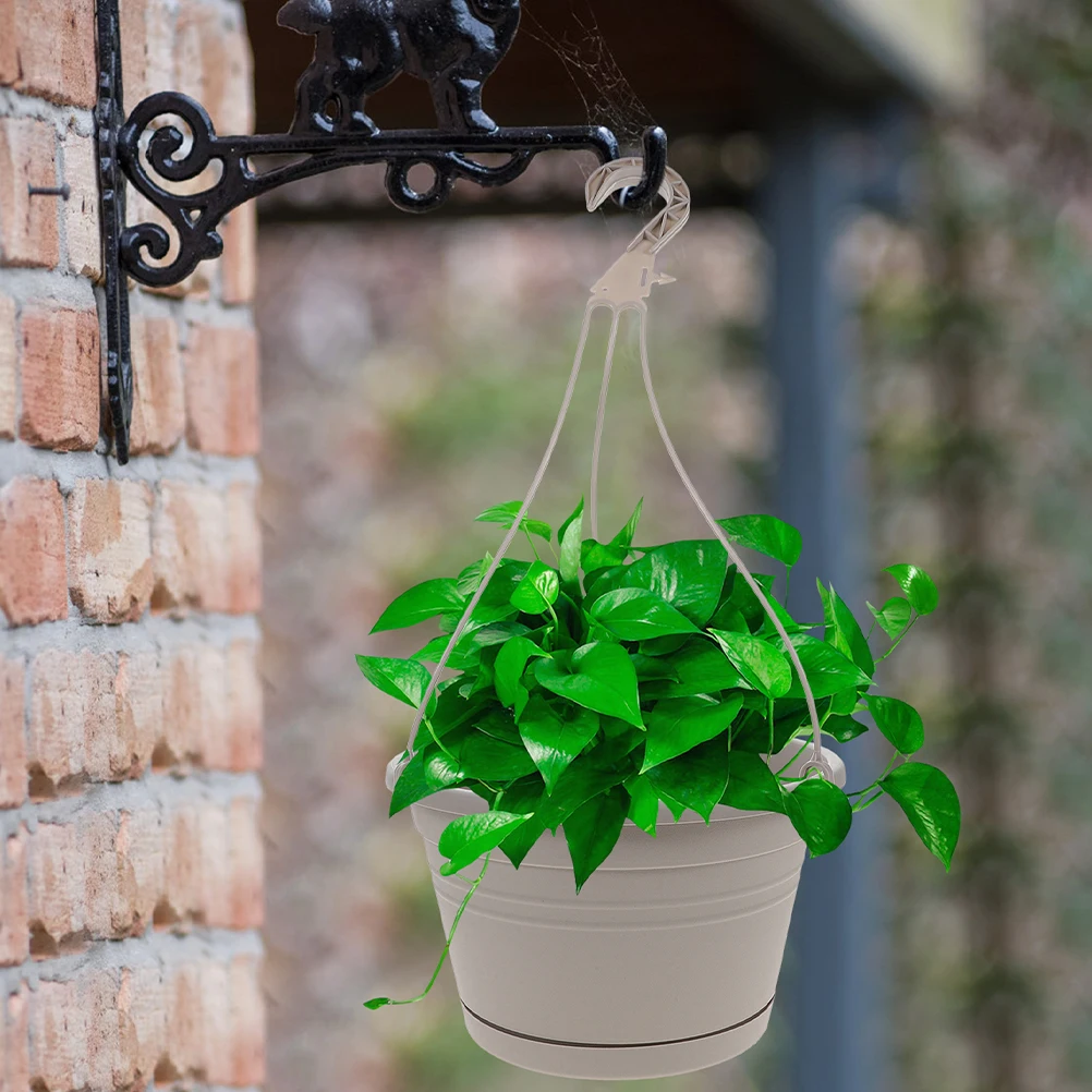 

2pcs Hanging Planter Deep Gray Balcony Fence Plants Decor Plastic Material Sturdy Long Use Patio Garden Home