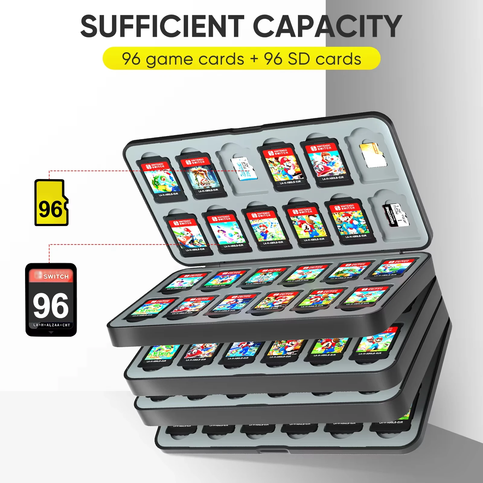 

96-in-1 Storage Game Cards Case for Nintendo Switch OLED Lite Protective Storage Box for Switch/Switch Lite Game Cards Accessory