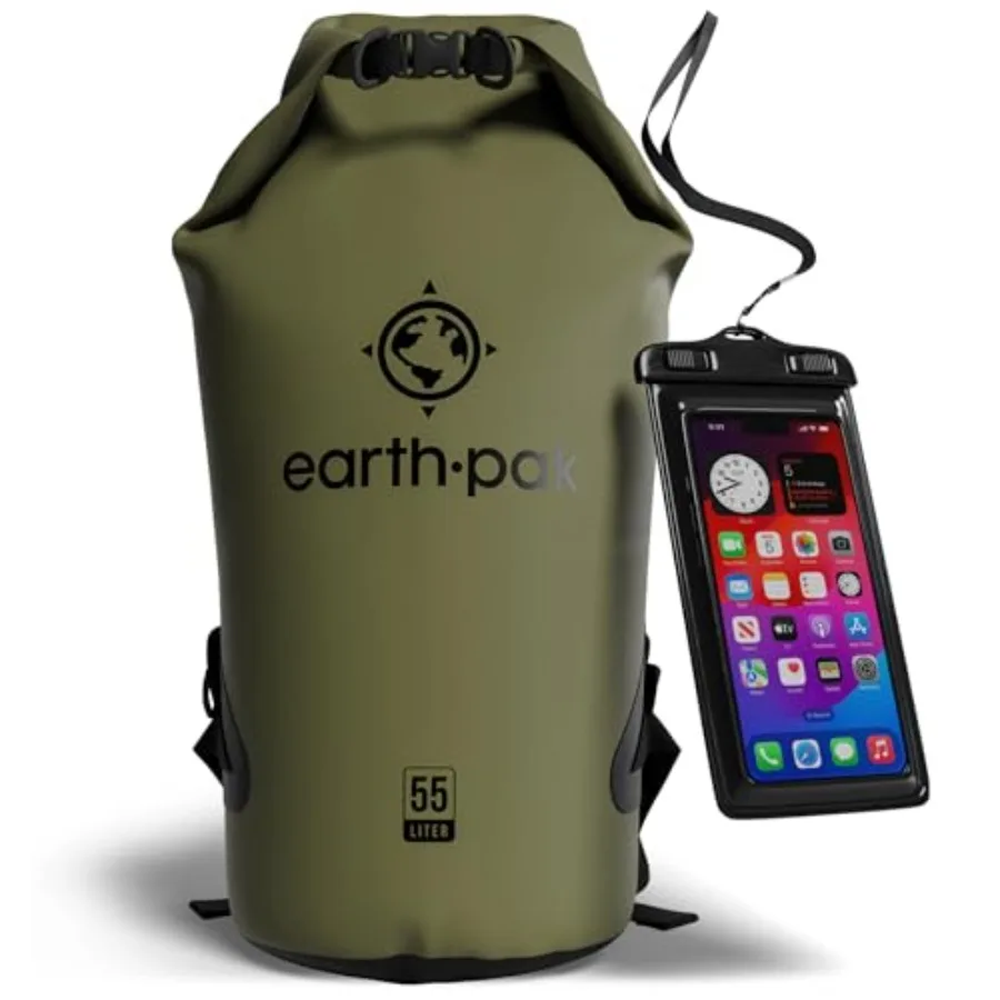 Waterproof Dry Bag - Roll Top Waterproof Backpack Sack Keeps Gear Dry for Kayak with Waterproof Phone Case