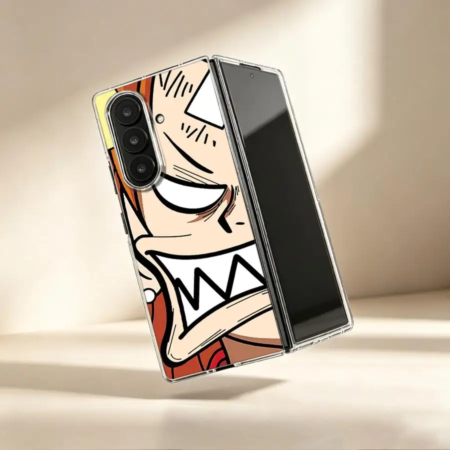 Angry Anime Nami Case for Samsung Galaxy ZFold3 ZFold6 ZFold7 Z Fold 7 6 5 4 3 ZFold4 ZFold5 Transparent Soft Phone Cover