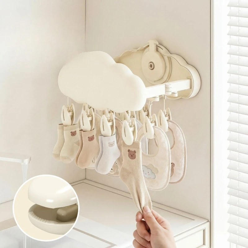Suction cup cloud simple and environmentally friendly foldable cloud drying rack balcony home folding bay window drying rack