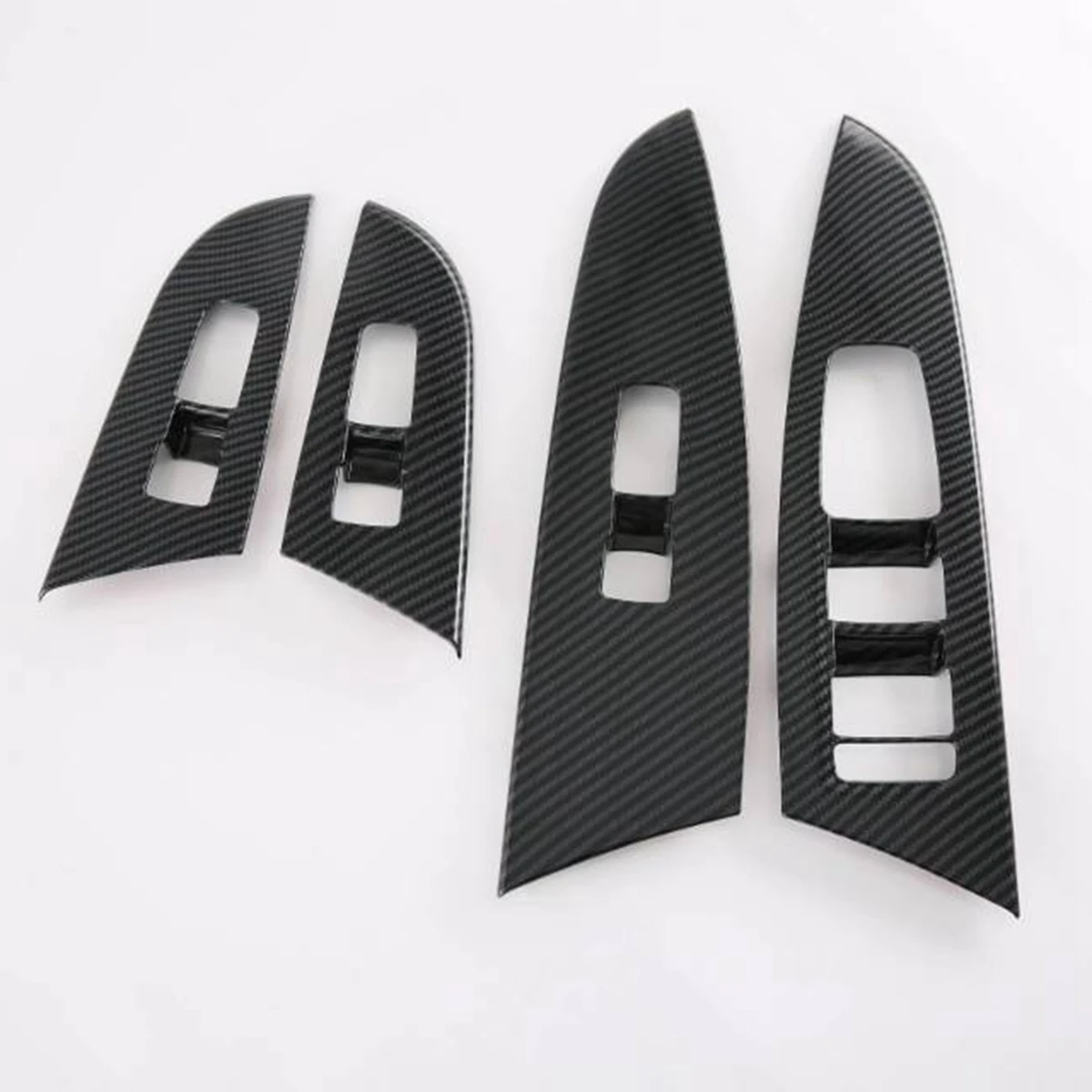 غطاء زر تبديل نافذة زجاجي من ألياف الكربون ، لوحة مسند باب وتقليم ، كيا موهافي ، صحن ذراع