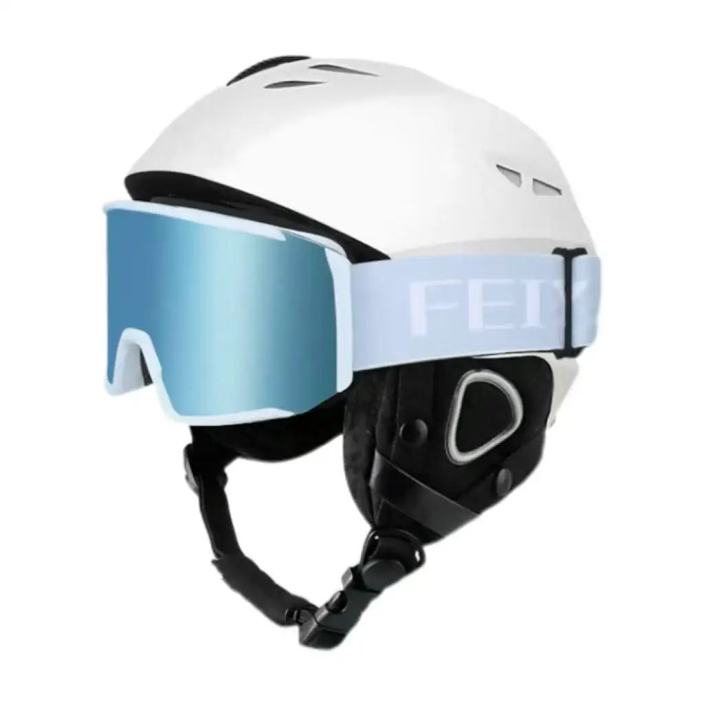 معدات التزلج الاحترافية: خوذة التزلج مع نظارات واقية مدمجة - مجموعة كاملة للرجال والنساء