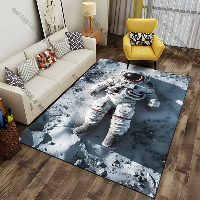Astronaut resting on moon carpet Yoga living room room decor children's crawling mat doormat area rug games mat