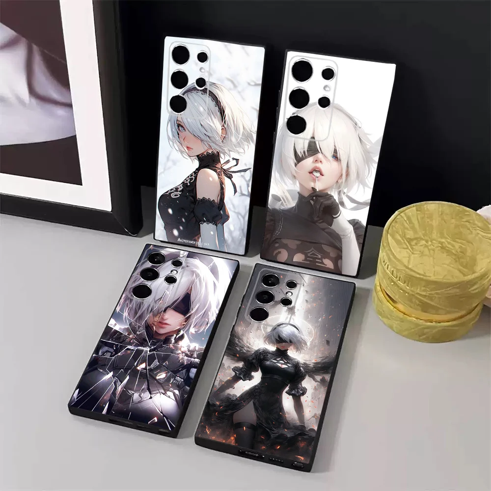 2B N-Nier A-Automata Anime Phone Case For Samsung S24,23,22,30,21,10,9,Ultra,Plus,Lite,FE,5G Black Soft Case