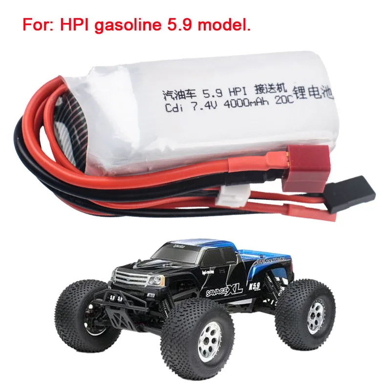 7.4V 4000mAh 20C 20C Cdi receiver Lipo battery for HPI XL OCTANE 5.9 1/8 Big Foot Remote Controlled Car Model