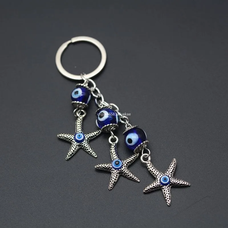 Lucky Eye Animal Life Tree Fatima Hand Keychain Turkish Evil Eye Key Chain Chili Glass Car Keyring Holder for Women Men 키링