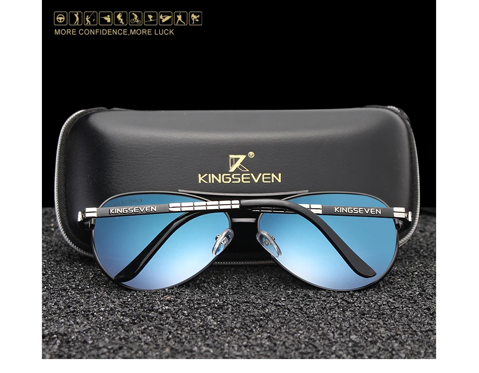 KINGSEVEN Neue Upgrade Aviation männer Sonnenbrille Polarisierte Anti-Glare Sonnenbrille Fahren Brillen Gafas De Sol – Detail 1